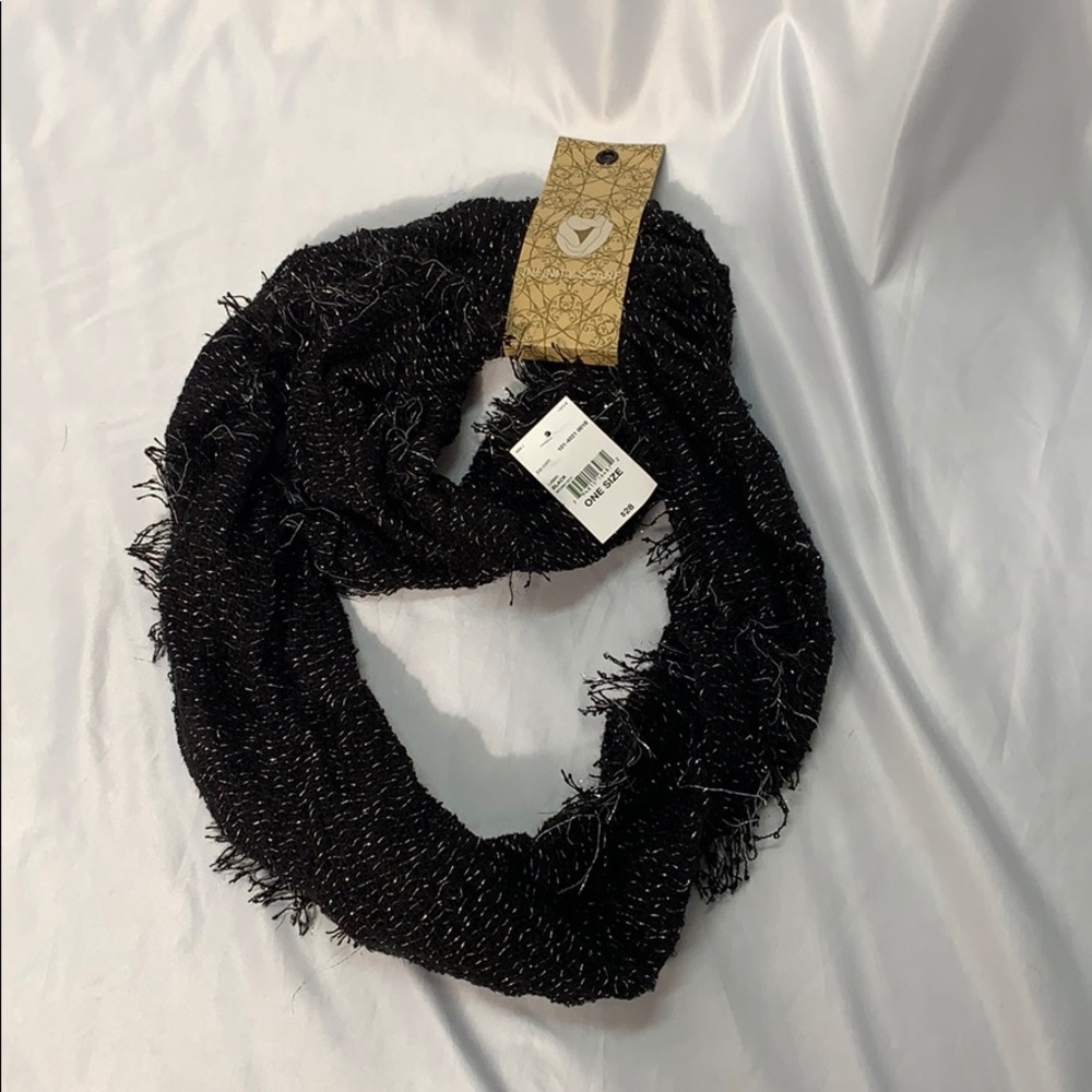 New With Tags Black and Silver Infinity Scarf